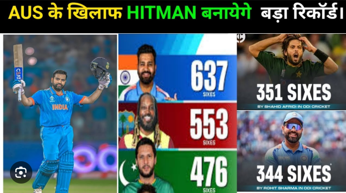 शाहिद अफरीदी का वर्ल्ड रिकॉर्ड Australia’s सीरीज में टूटेगा, रोहित होंगे नए सिक्सर किंग।