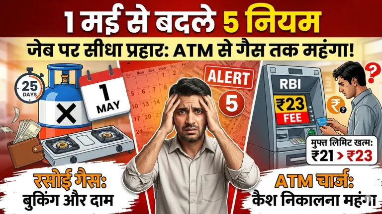 1 मई से आपकी जेब पर पड़ेगा सीधा असर, एटीएम से लेकर रसोई गैस तक इन 5 नियमों ने बढ़ा दी आम आदमी की टेंशन!
